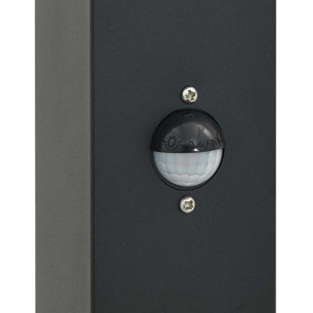 Lampioni a paletto con sensore e presa 3 pz 80 cm neri IP44
