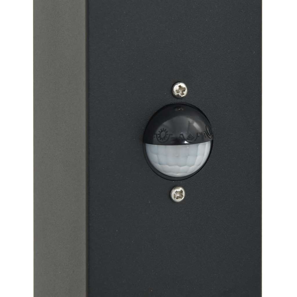 Lampioni a paletto con sensore e presa 3 pz 110 cm neri IP44