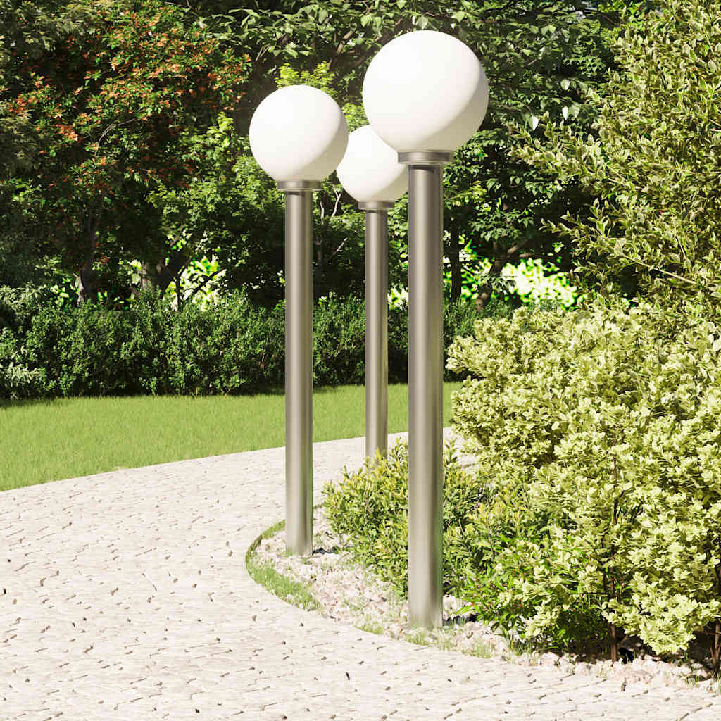 Lampioni a palo 3 pz 120 cm Acciaio Inox IP44