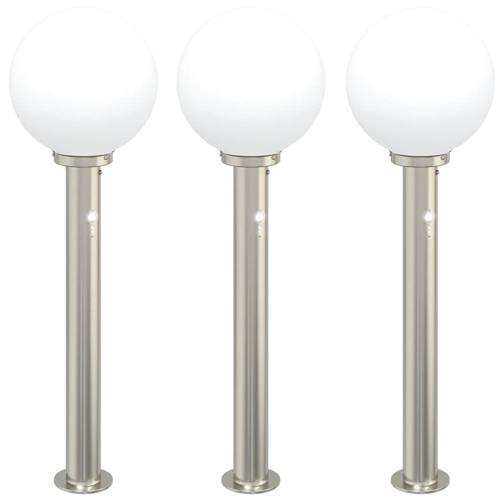 Lampioni a dissuasore con sensore 3 pz 80 cm Acciaio Inox IP44
