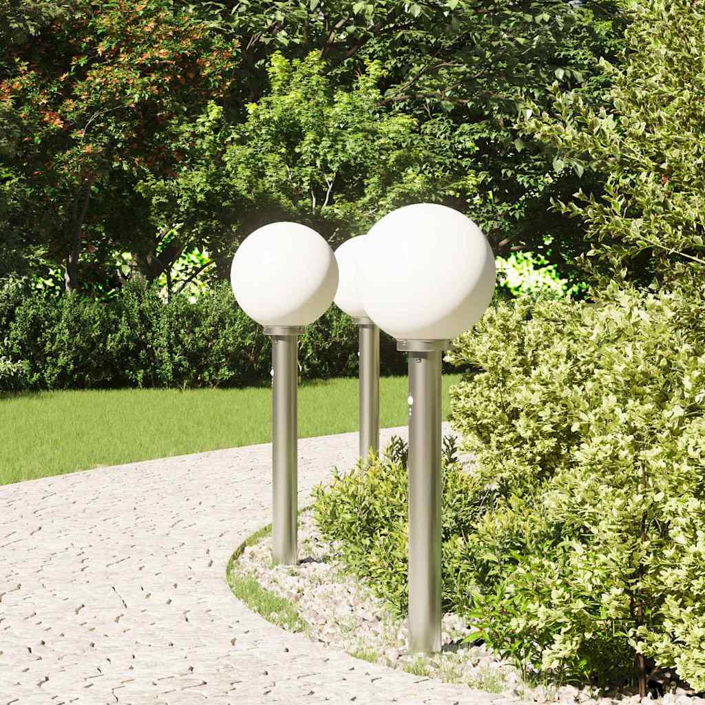 Lampioni a dissuasore con sensore 3 pz 80 cm Acciaio Inox IP44