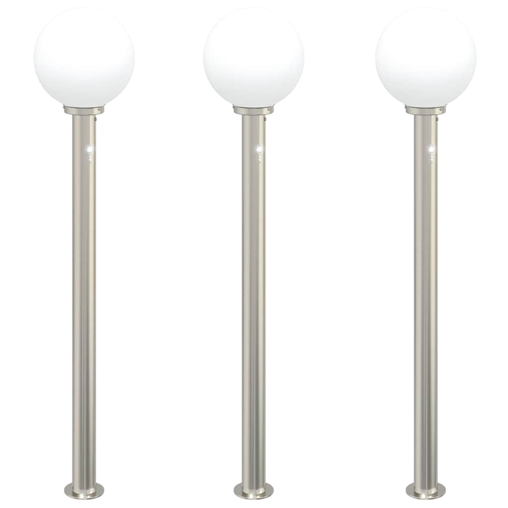 Lampioni a dissuasore con sensore 3 pz 120 cm Acciaio Inox IP44