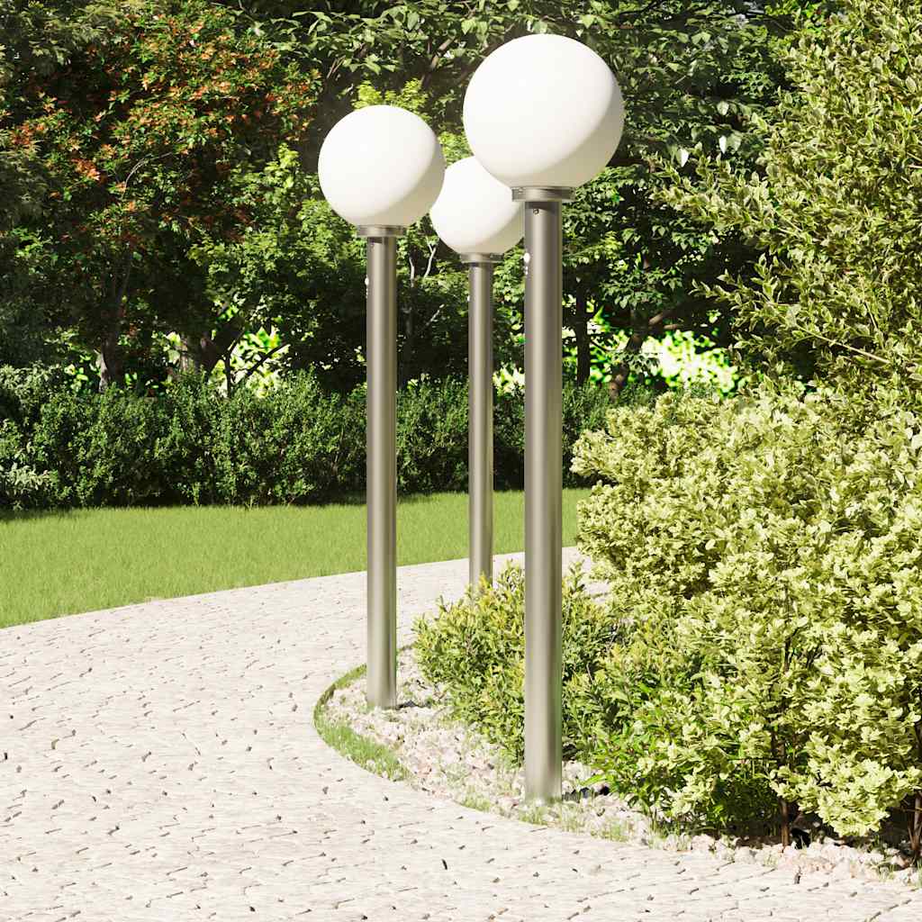 Lampioni a dissuasore con sensore 3 pz 120 cm Acciaio Inox IP44