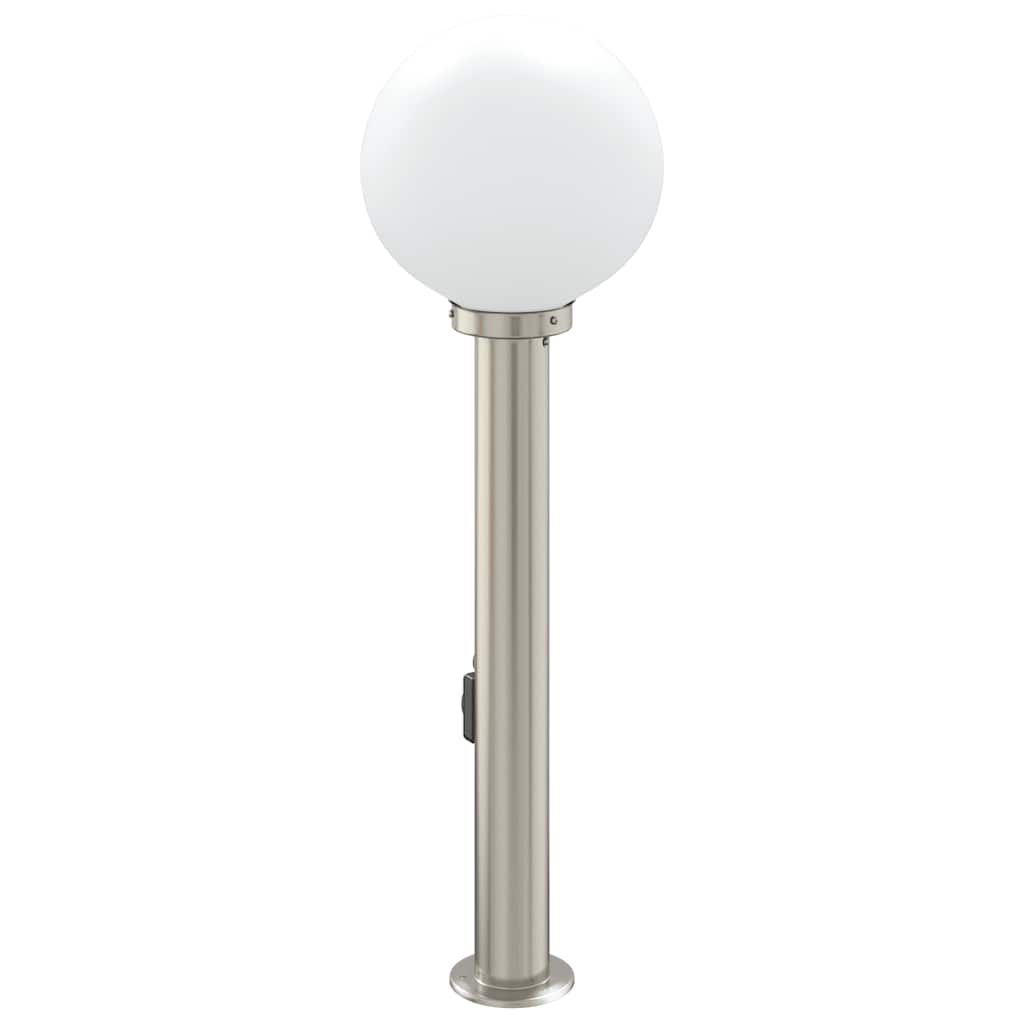 Lampada a paletto con presa elettrica 80 cm Acciaio Inox IP44