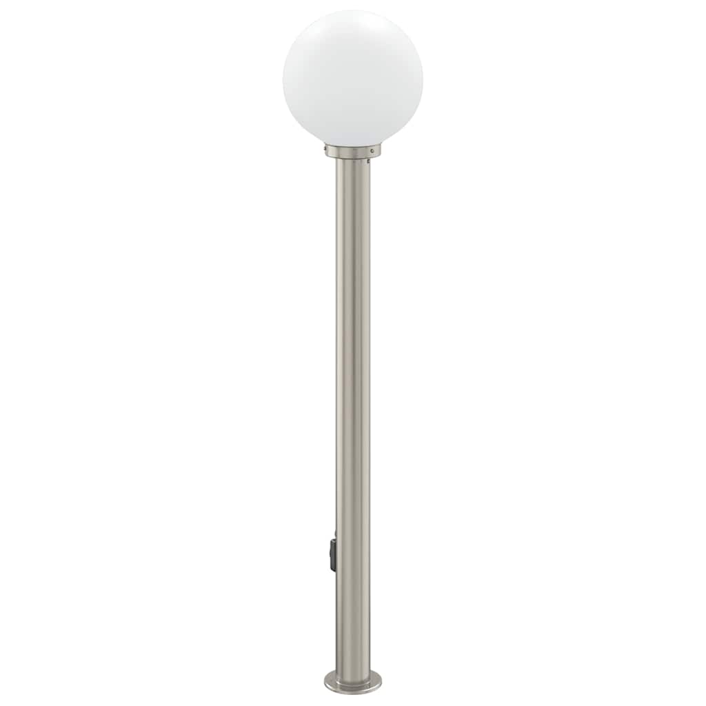 Lampada a paletto con presa elettrica 120 cm Acciaio Inox IP44