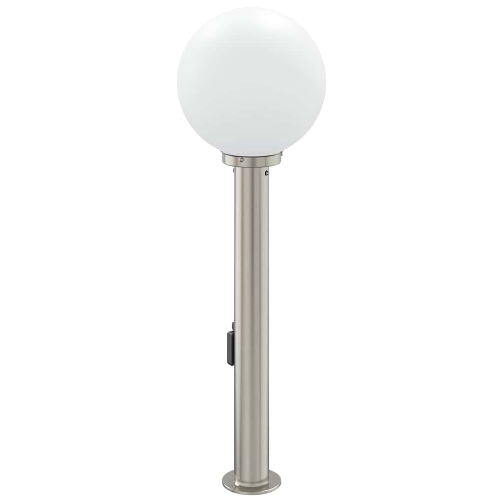 Lampada a paletto con sensore e presa 80 cm Acciaio Inox IP44