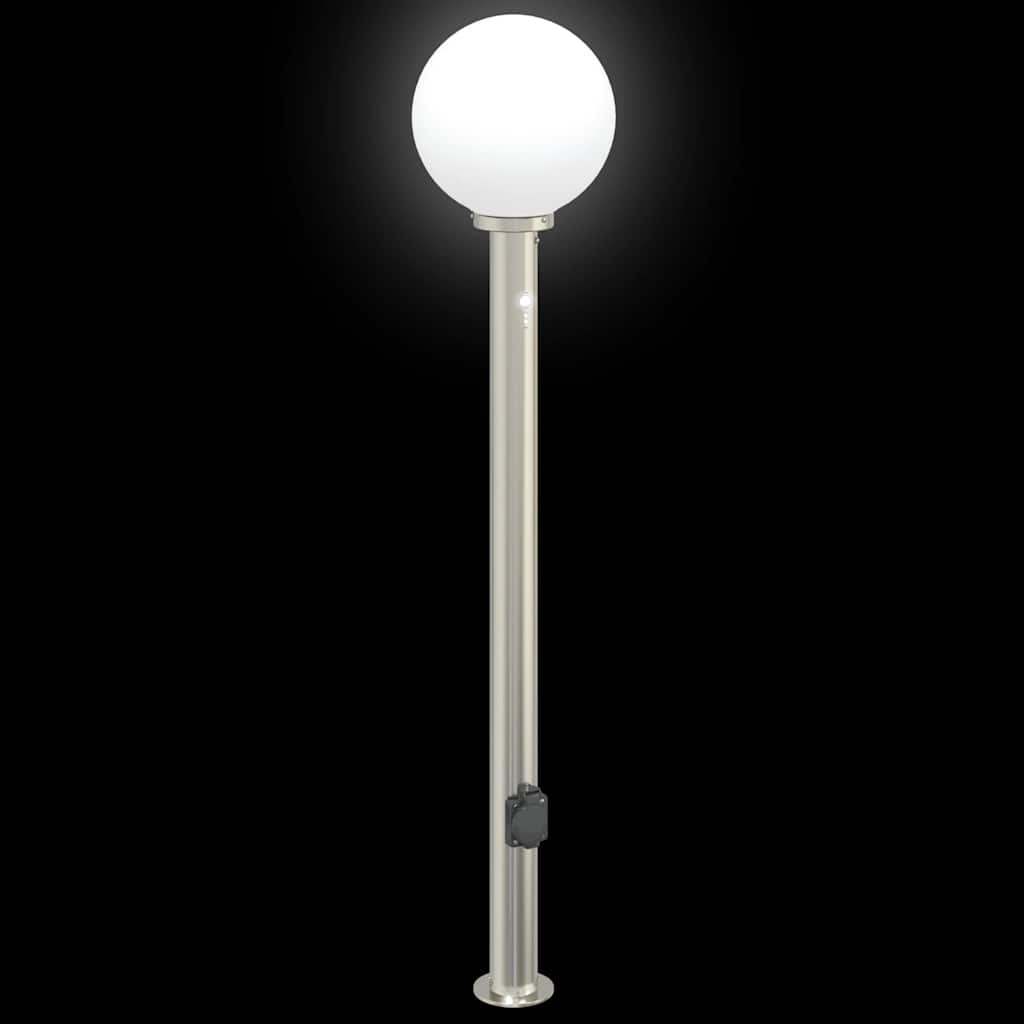Lampioni a dissuasore con sensore e presa 3 pz 120 cm Acciaio Inox IP44