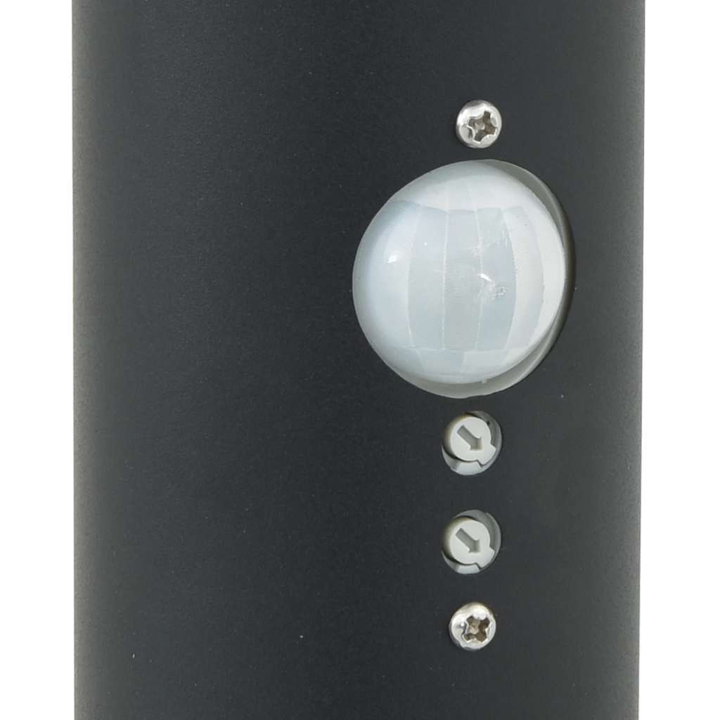 Lampada a paletto con sensore 80 cm Nera IP44