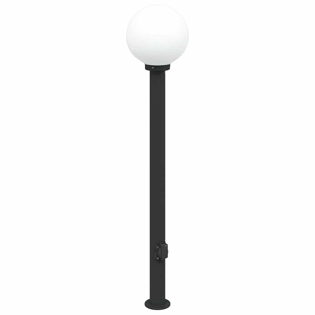 Lampada a paletto con presa di corrente 120 cm Nera IP44