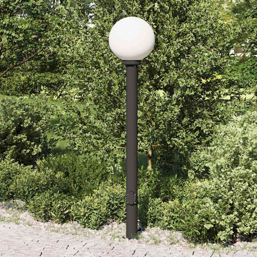 Lampada a paletto con presa di corrente 120 cm Nera IP44