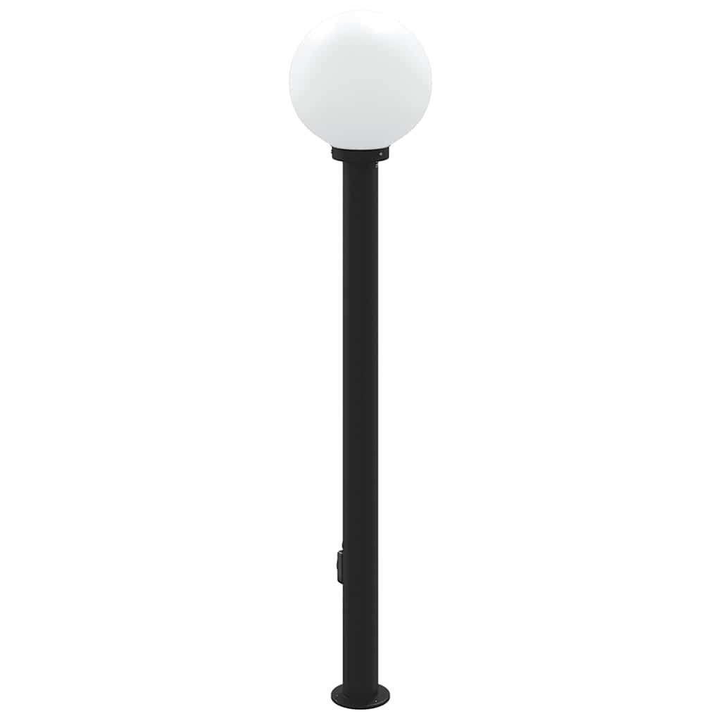Lampada a paletto con presa di corrente 120 cm Nera IP44