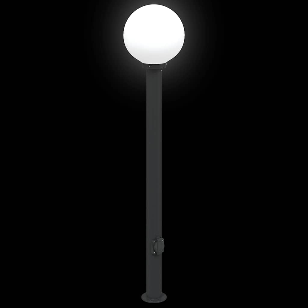 Lampada a paletto con presa di corrente 120 cm Nera IP44