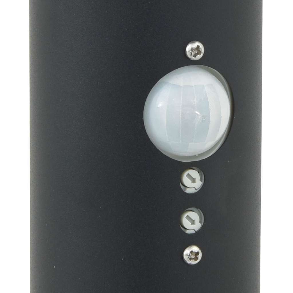 Lampada a paletto con sensore e presa 120 cm Nera IP44