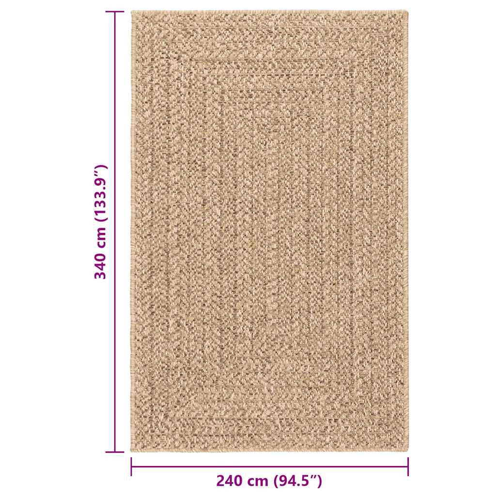 Tappeto ZIZUR 240x340 cm Aspetto Iuta per Interni ed Esterni