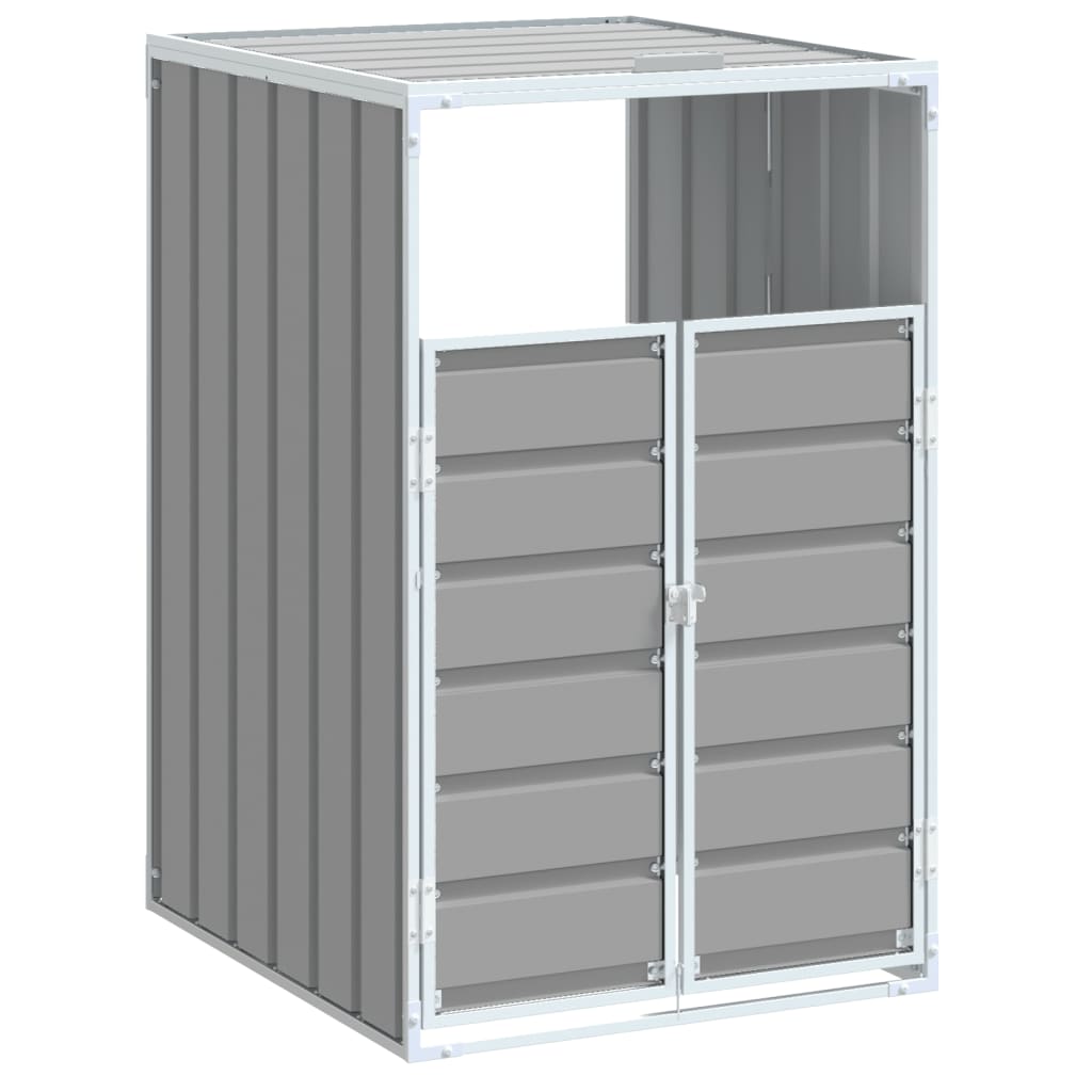 Copribidone con Ruote Bidone Singolo Grigio 72x81x115cm Acciaio
