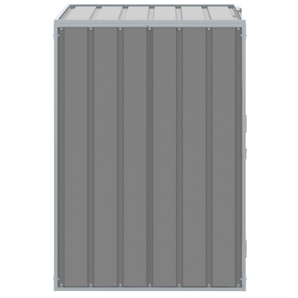 Copribidone con Ruote Bidone Singolo Grigio 72x81x115cm Acciaio