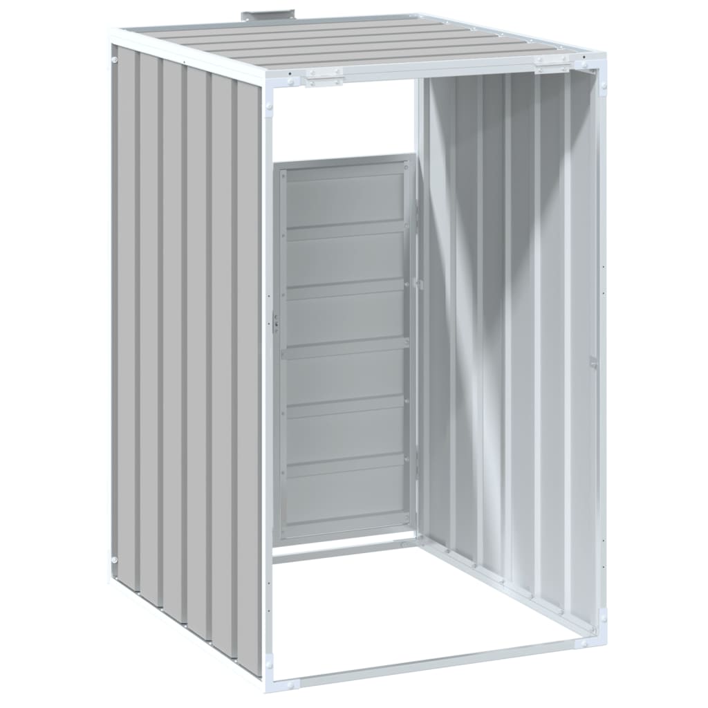 Copribidone con Ruote Bidone Singolo Grigio 72x81x115cm Acciaio