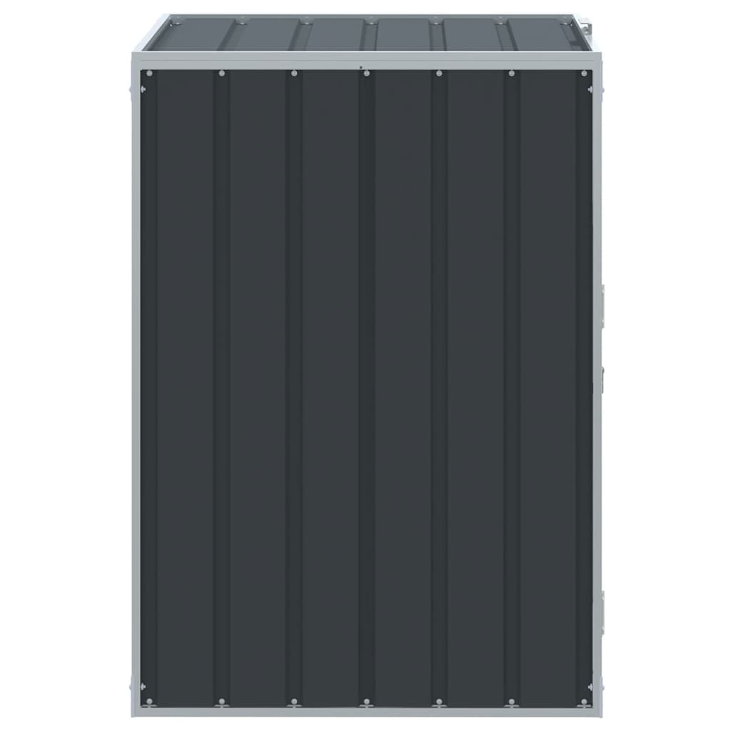 Copribidone Ruote Bidone Singolo Antracite 72x81x115 cm Acciaio