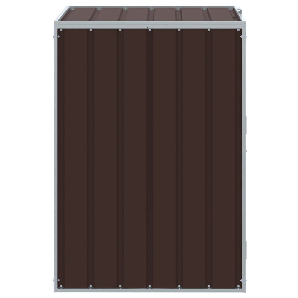 Copribidone Ruote Bidone Singolo Marrone 72x81x115 cm Acciaio