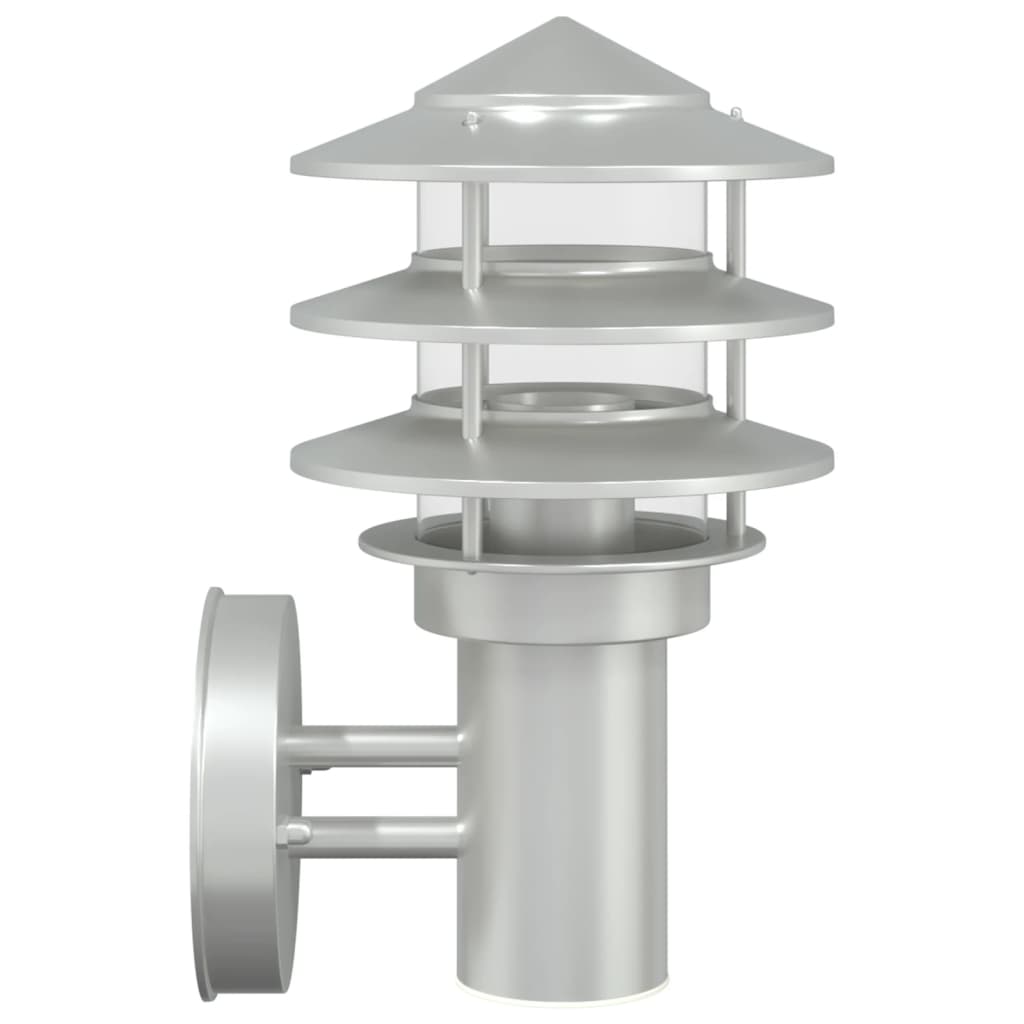 Applique da Esterno 2 pz Argento in Acciaio Inossidabile