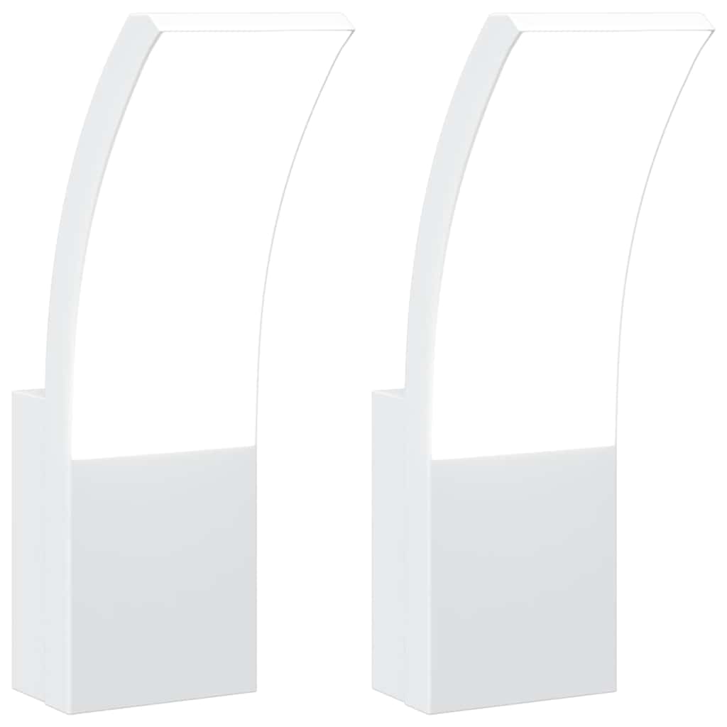 Applique per Esterni con LED 2 pz Bianche Alluminio Pressofuso
