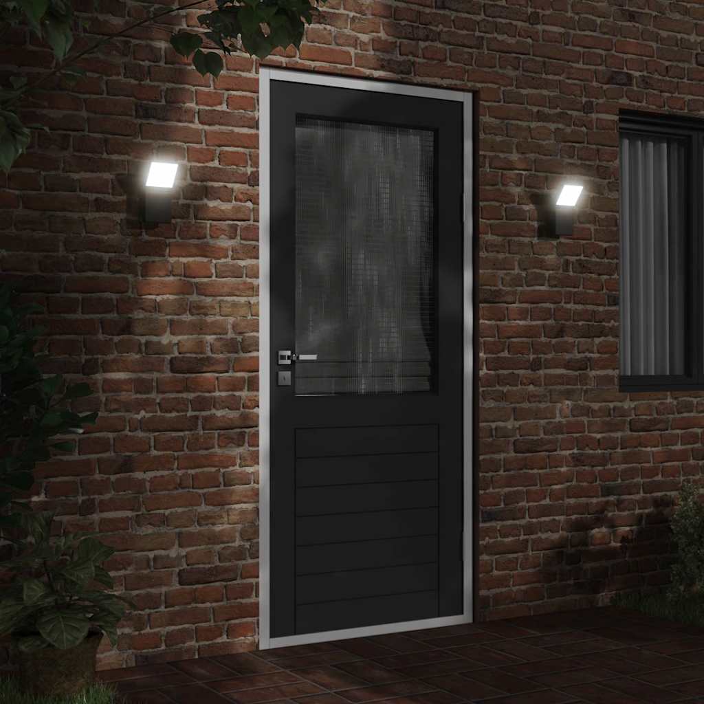 Applique per Esterni con LED Nera in Alluminio Pressofuso