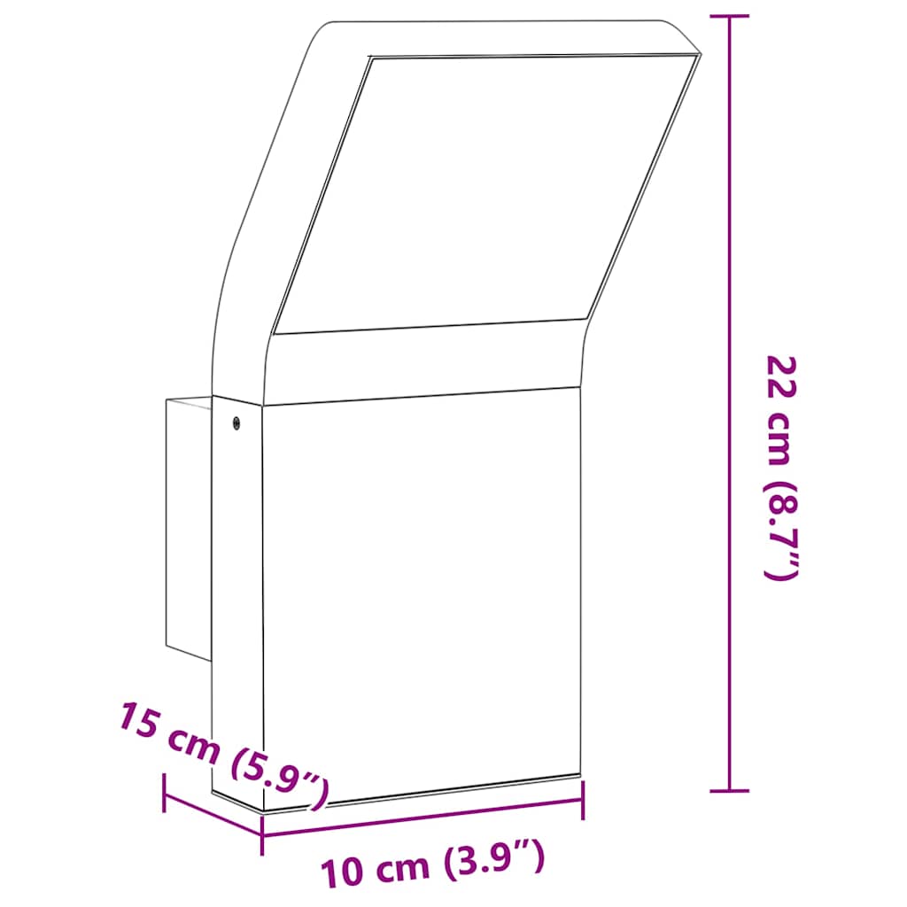 Applique per Esterni con LED 2 pz Nere Alluminio Pressofuso