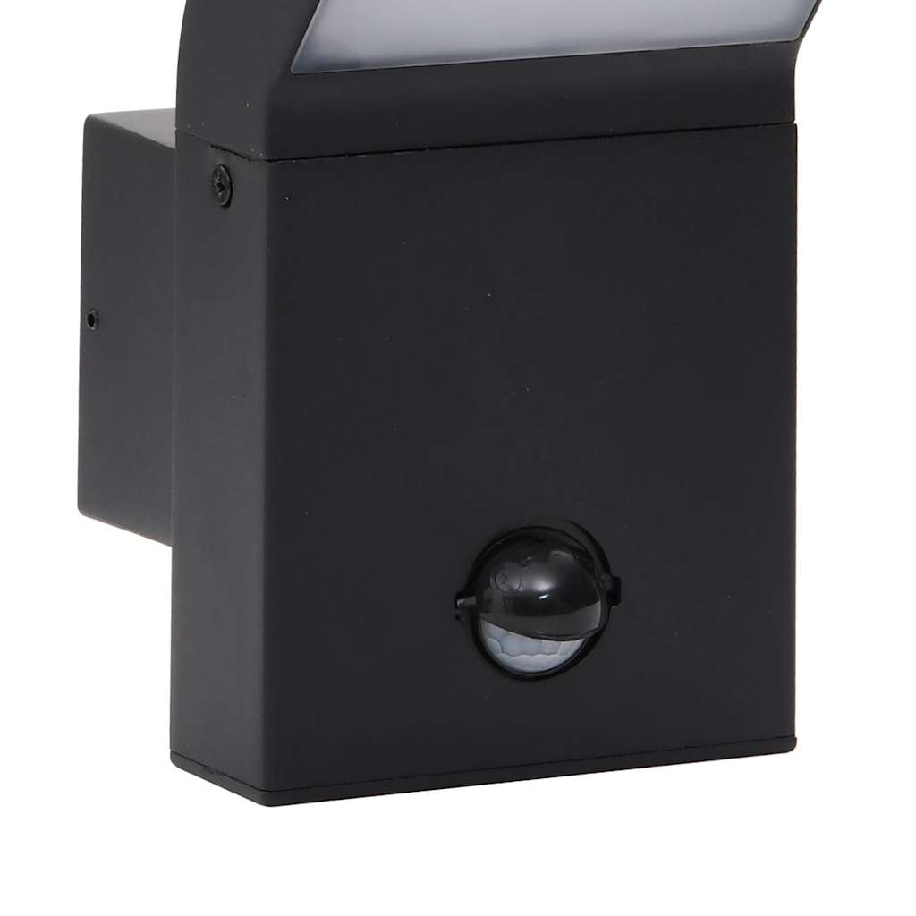 Applique con LED e Sensore Nera in Alluminio Pressofuso
