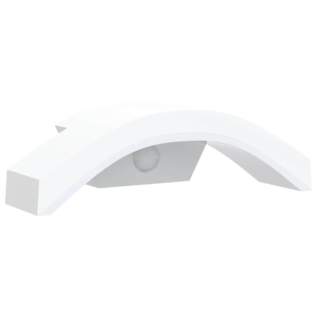 Applique con LED e Sensore Bianca in Alluminio Pressofuso