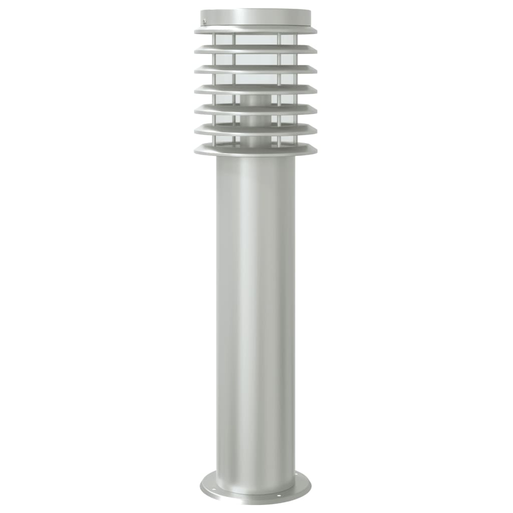 Lampade da Terra per Esterni Sensore 3 pz Argento 60 cm Acciaio
