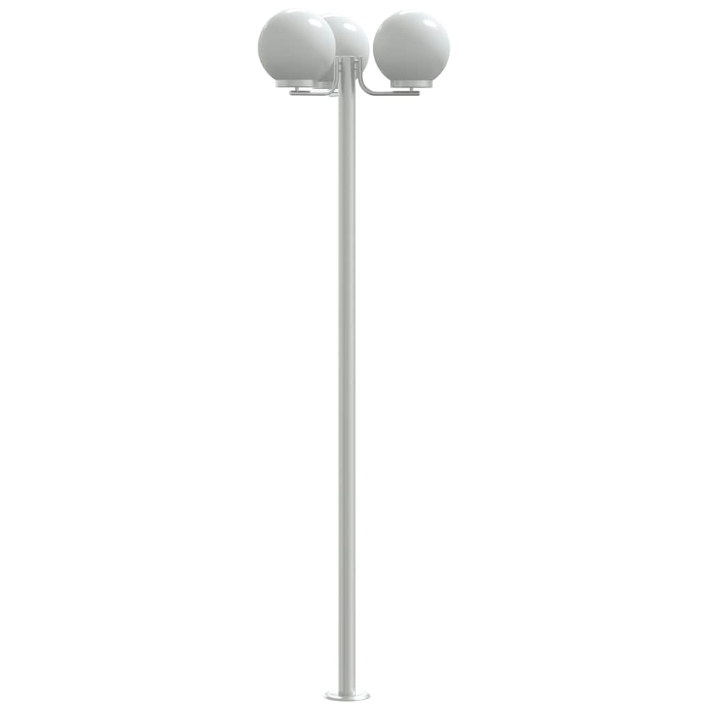 Lampade da Terra per Esterni 2pz Argento 215cm in Acciaio Inox