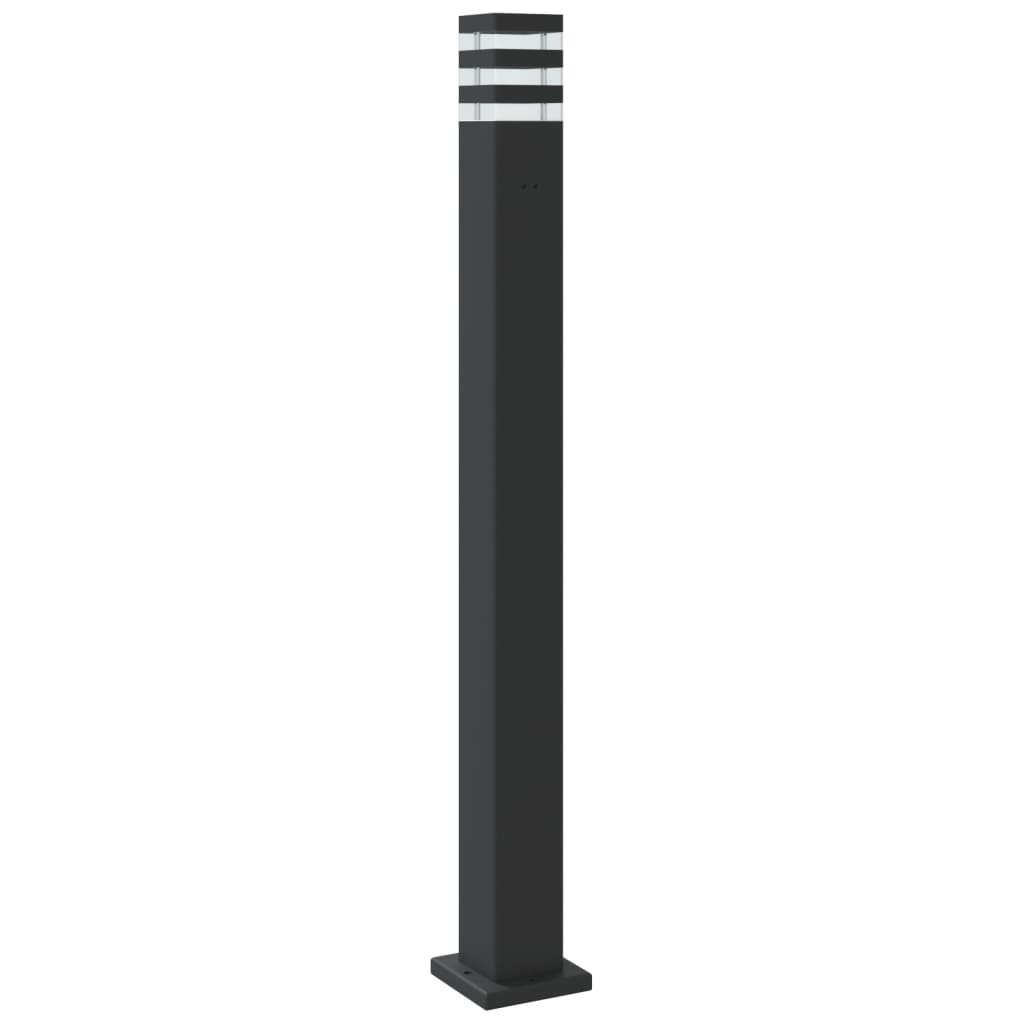 Lampada da Terra per Esterni Nera 110 cm in Alluminio