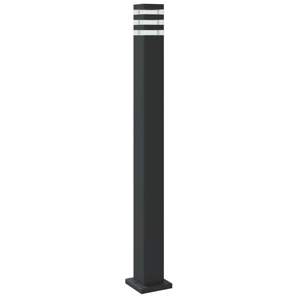 Lampade Terra per Esterni con Sensori 3pz Nere 110cm Alluminio