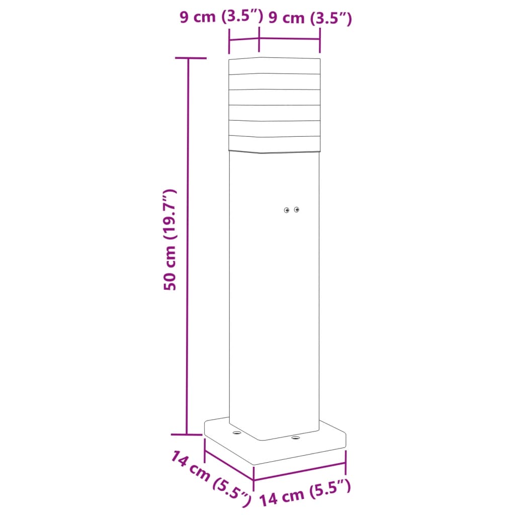 Lampada da Terra per Esterni con Presa Nera 50 cm Alluminio