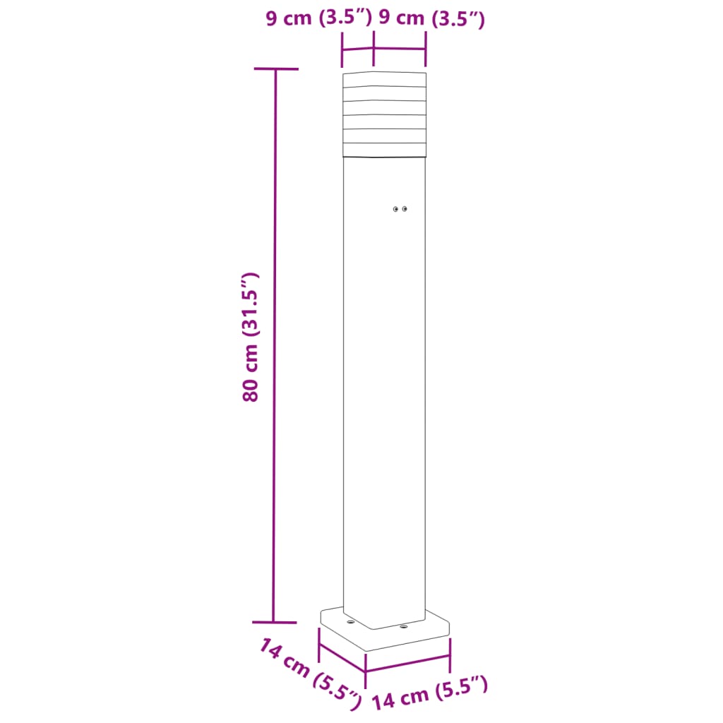 Lampada da Terra per Esterni con Presa Nera 80 cm Alluminio