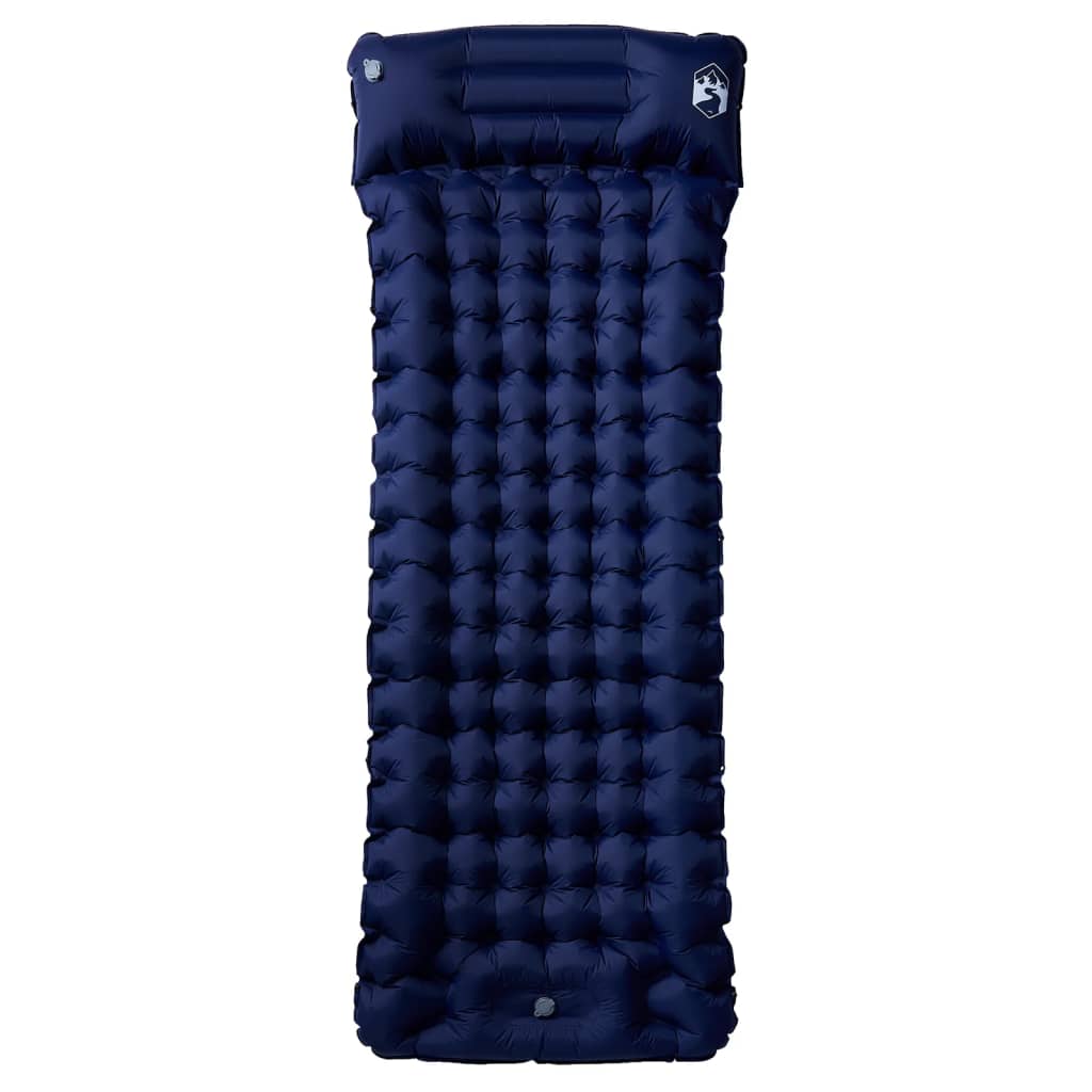 Materasso Campeggio Autogonfiabile Cuscini 1 Persona Blu Marino