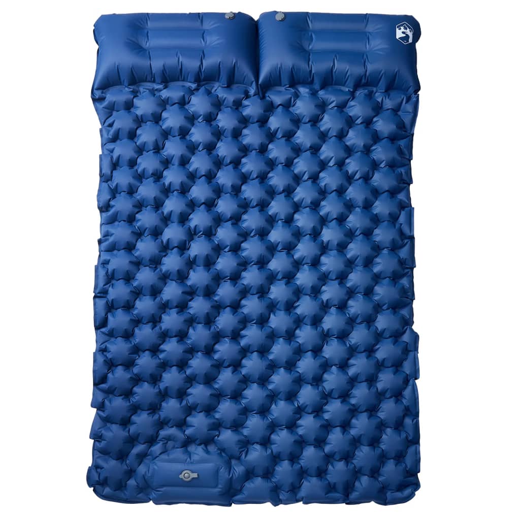 Materasso Campeggio Autogonfiabile Cuscini 2 Persone Blu Marino