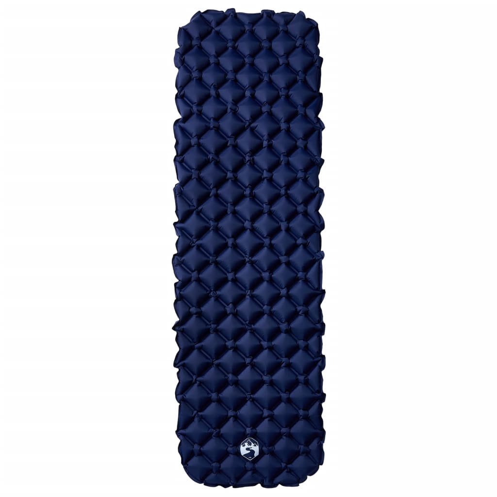 Materasso Campeggio Gonfiabile 1 Persona Blu Marino 190x58x6 cm