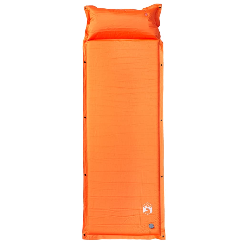 Materasso Campeggio Autogonfiabile Cuscini 1 Persona Arancio
