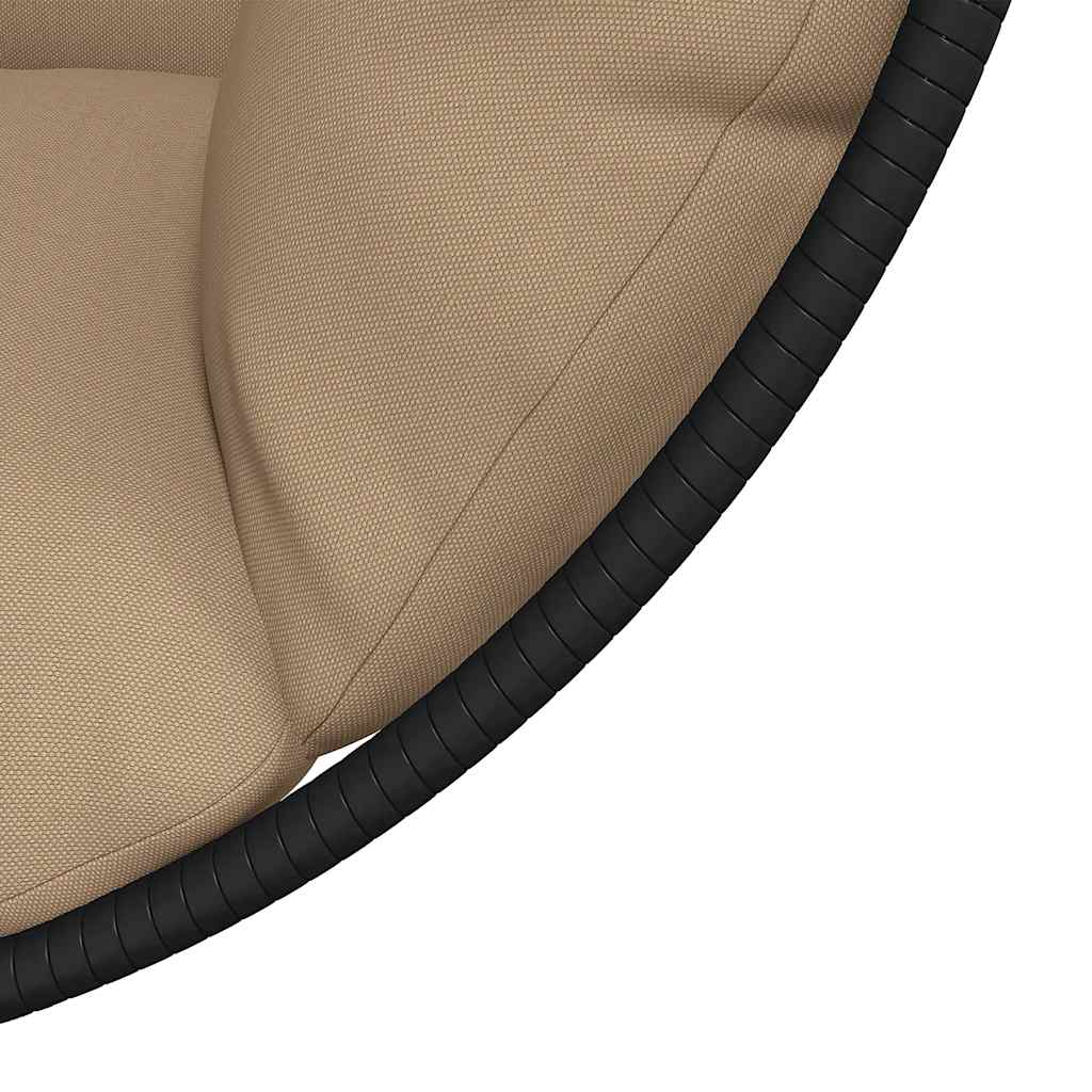 Sedia a Uovo Sospesa con Supporto Tortora Polyrattan e Acciaio