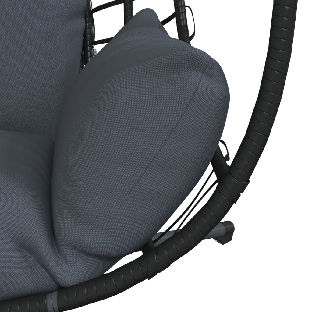 Sedia a Uovo Sospesa con Supporto Antracite Polyrattan/Acciaio