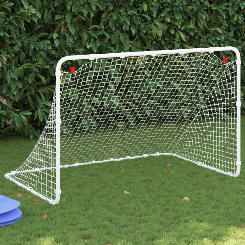 Porta da calcio bianca 122x81x81 cm in acciaio