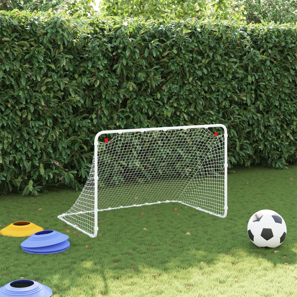 Porta da calcio bianca 122x81x81 cm in acciaio