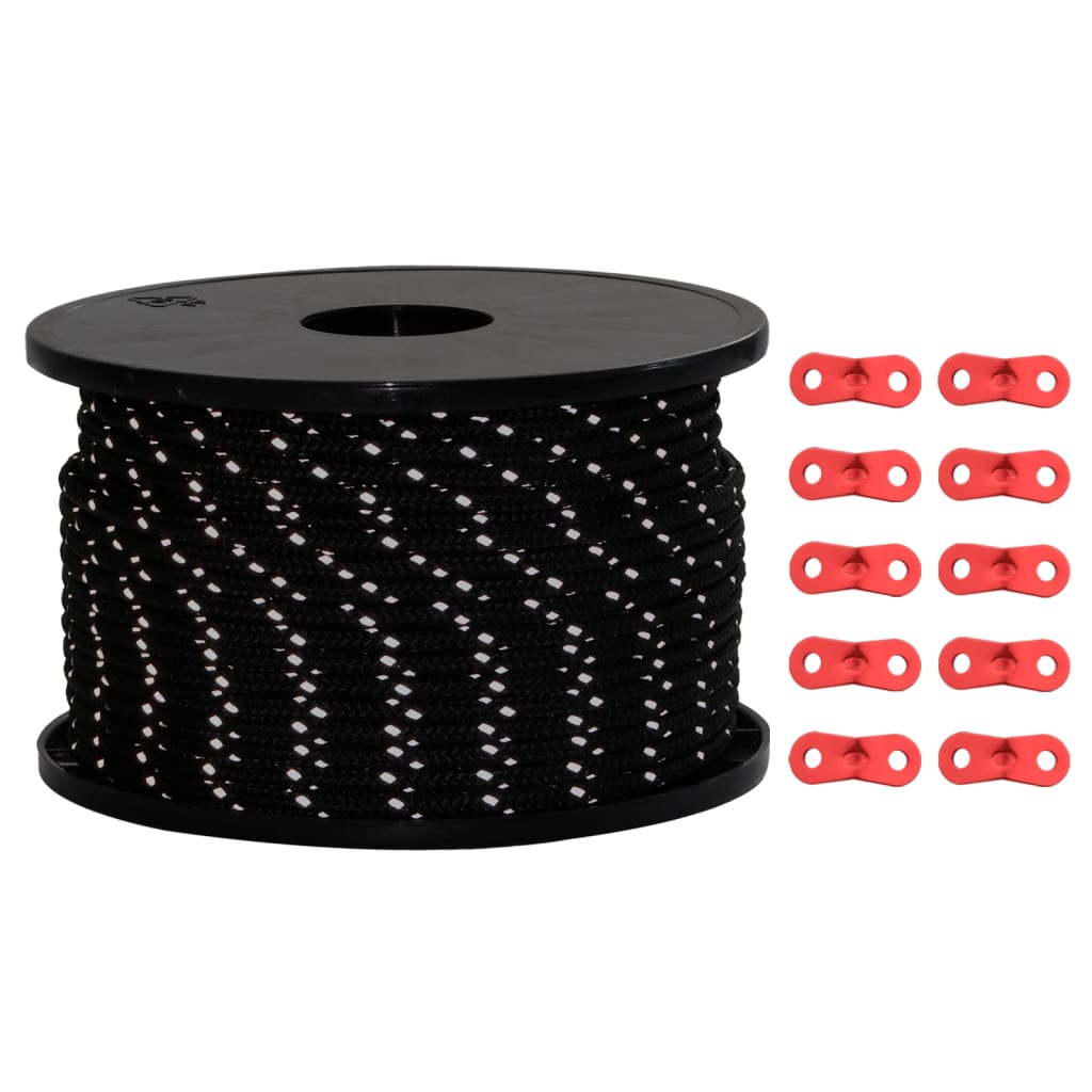 Corda Tenda con Strisce Riflettenti e Chiavi 50 m 5 mm