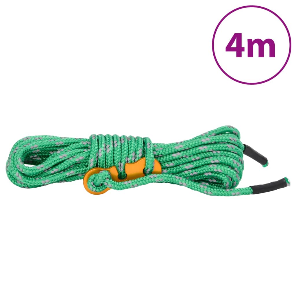 Corde per Tenda con Chiavi Riflettenti 8 pz 4 m 4 mm