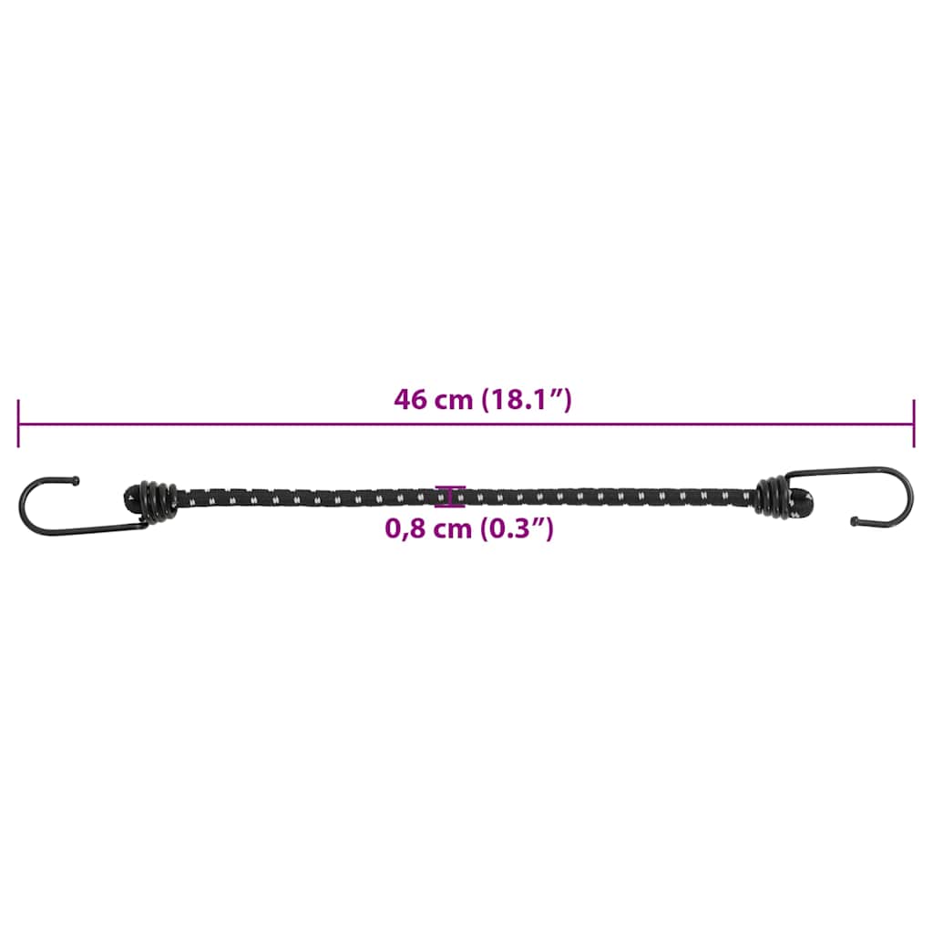 Corde Elastiche con Strisce Riflettenti e Ganci 50 pz 46 cm