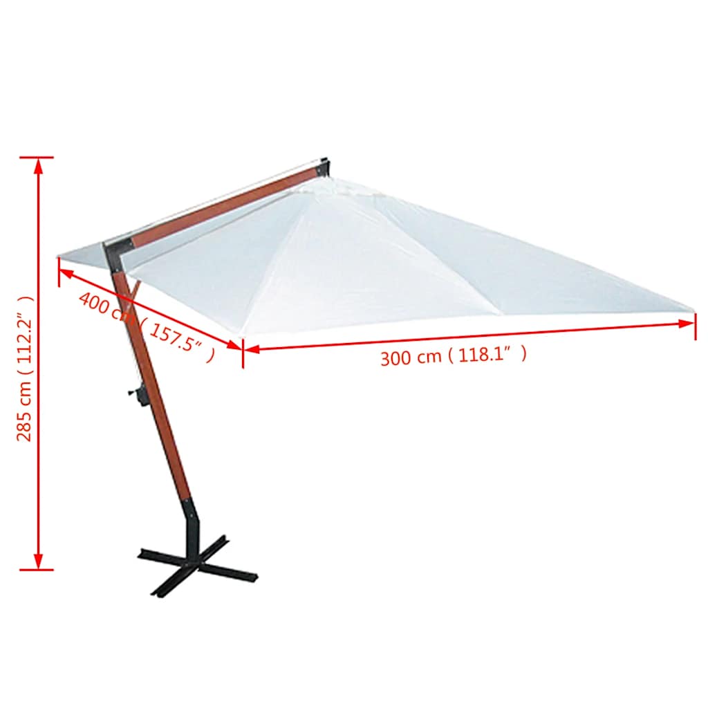 Ombrellone 300 x 400 cm Bianco