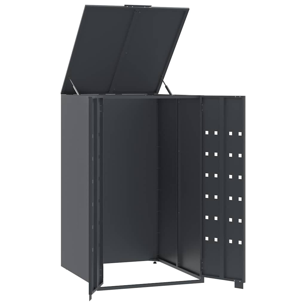 Contenitore per Bidoni della Spazzatura Singolo Antracite 69x79x117 cm Acciaio