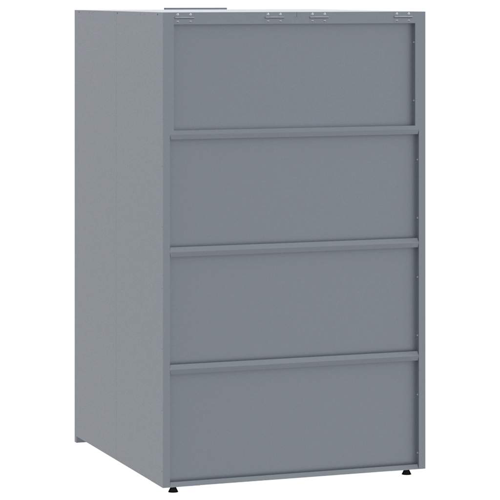 Copribidone con Ruote Bidone Singolo Grigio 69x79x117cm Acciaio