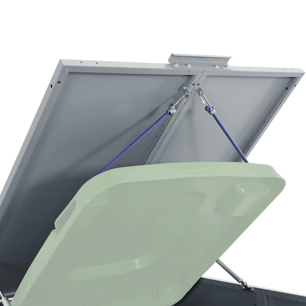 Copribidone con Ruote Bidone Singolo Grigio 69x79x117cm Acciaio